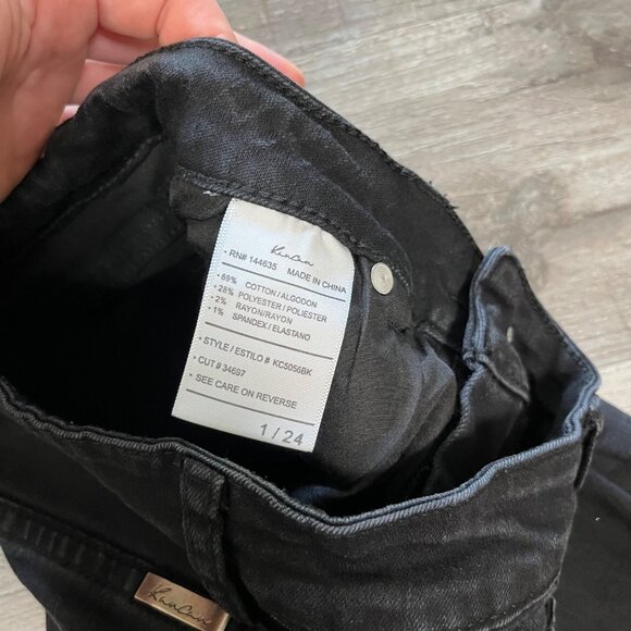 Kancan Distressed High Rise Denim Skinny Jeans Light Black Women’s Size 24 - Picture 10 of 10